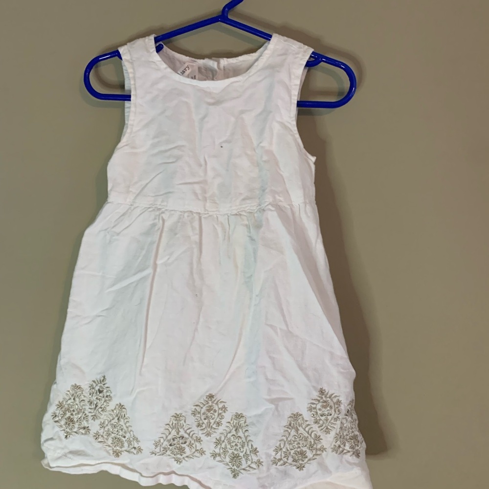 Old Navy White Sleeveless Sundress Crew Neck